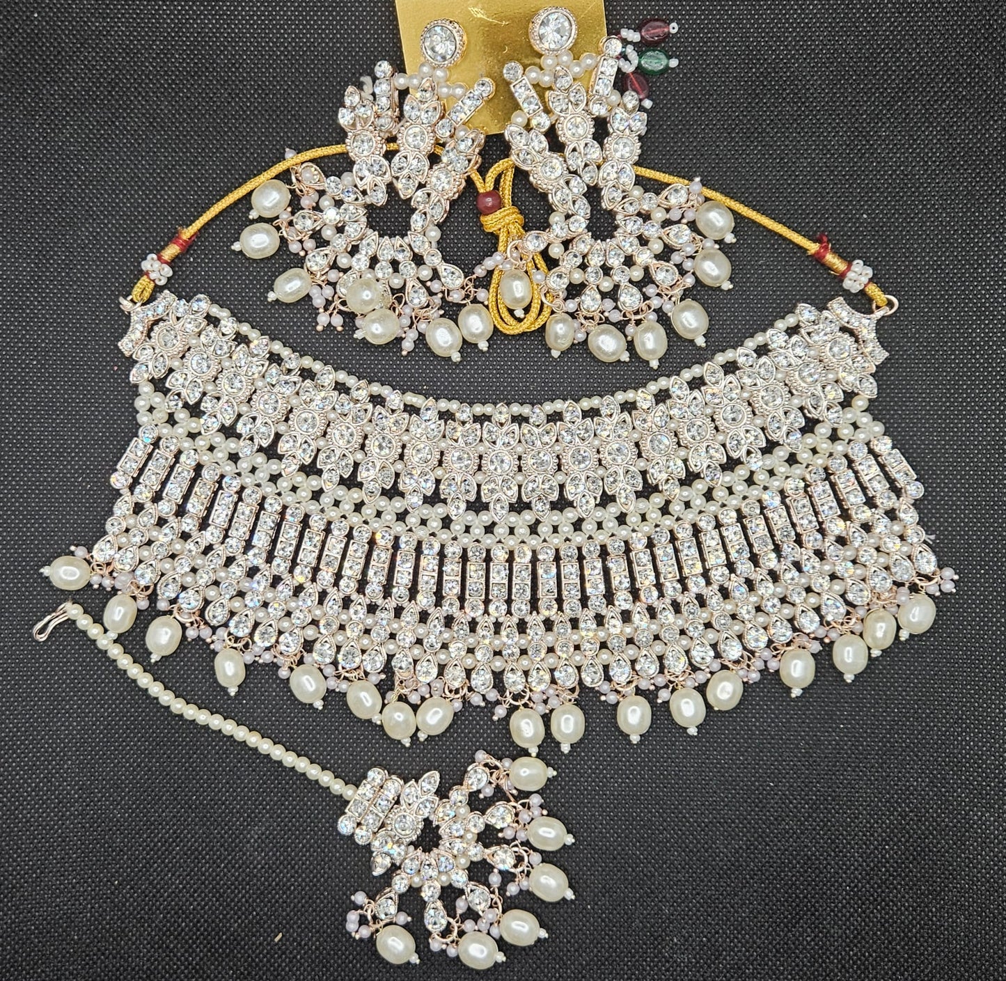 Light Gold Plated Necklace Set Indian Style Bridal Jewellery Sets