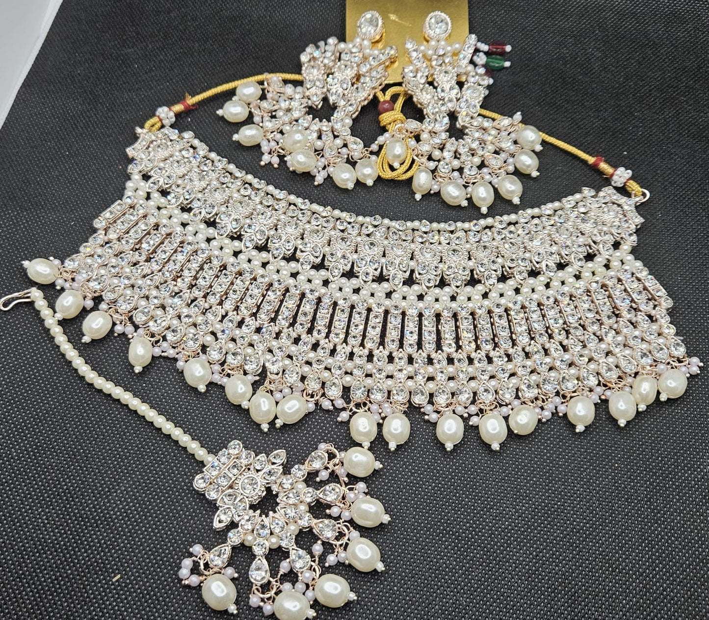 Light Gold Plated Necklace Set Indian Style Bridal Jewellery Sets