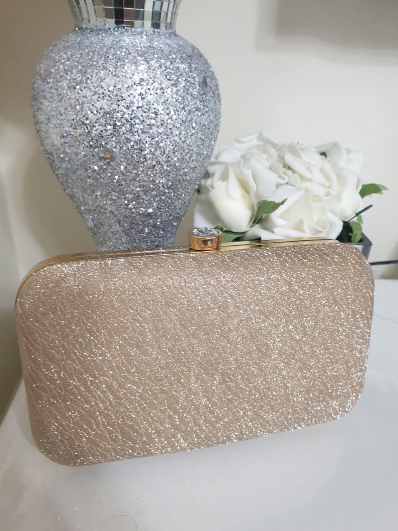 Golden Clutch Evening Bag For Women Formal Bridal Wedding