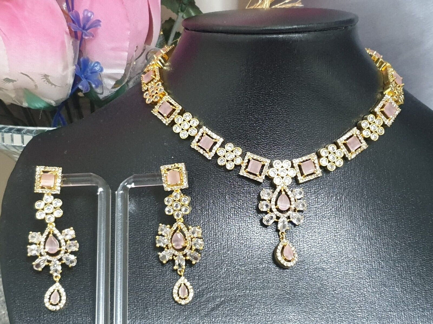 Fine Quality American Diamond Indian Zircon Full Jewellery Set