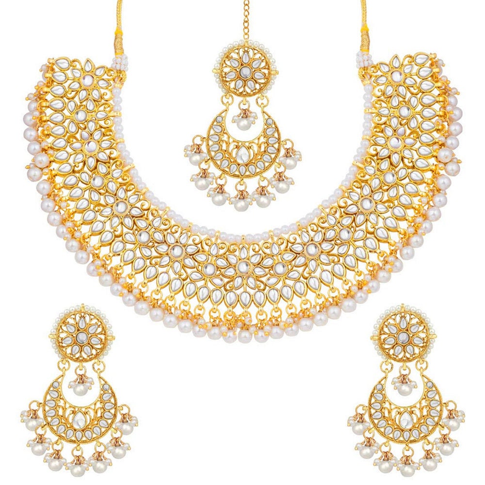 Traditional Handcrafted Faux Kundan Pearl Studded Bridal Sets