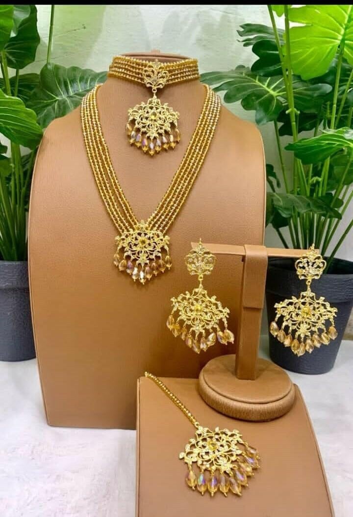 Bridal Jewellery Sets Gold Farshi Kundan Style Full Wedding Sets