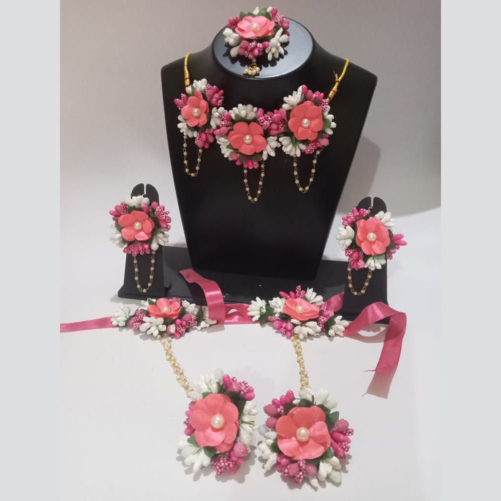 Artificial Flower Jewelry Set Dholki Mehndi Mayon Haldi Baby Shower