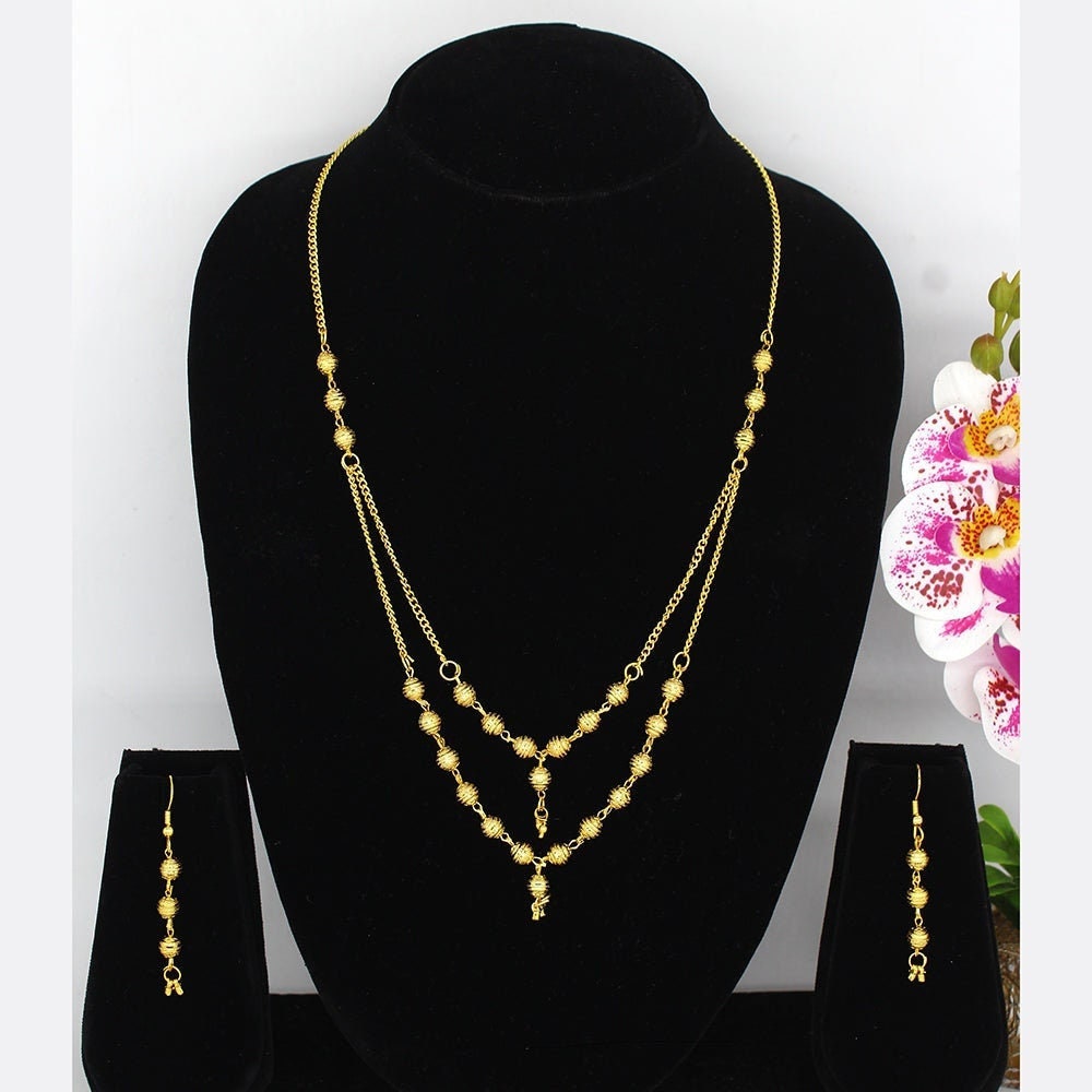 Gold look Indian Asian Pakistani Style Layers Necklace Jewellery Set