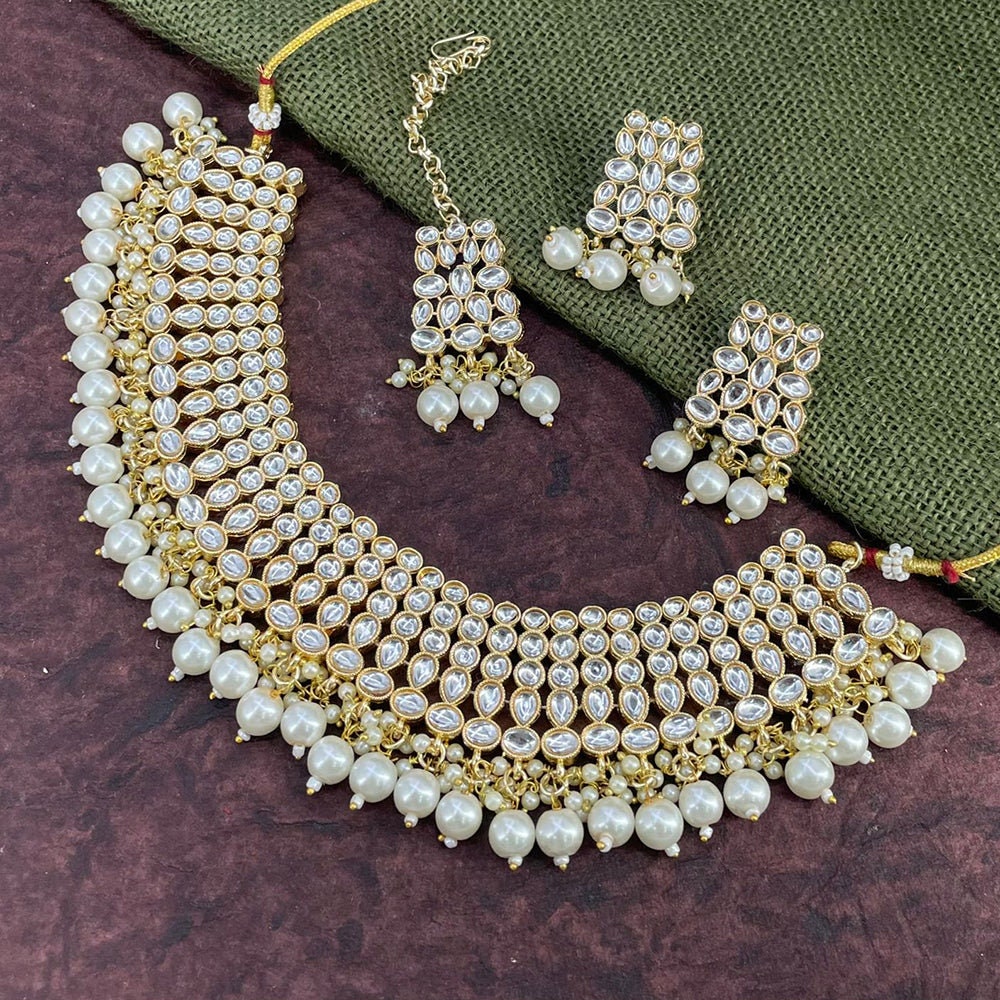 Crystal Stone Necklace Set Indian Stone Kundan Style Jewellery Set