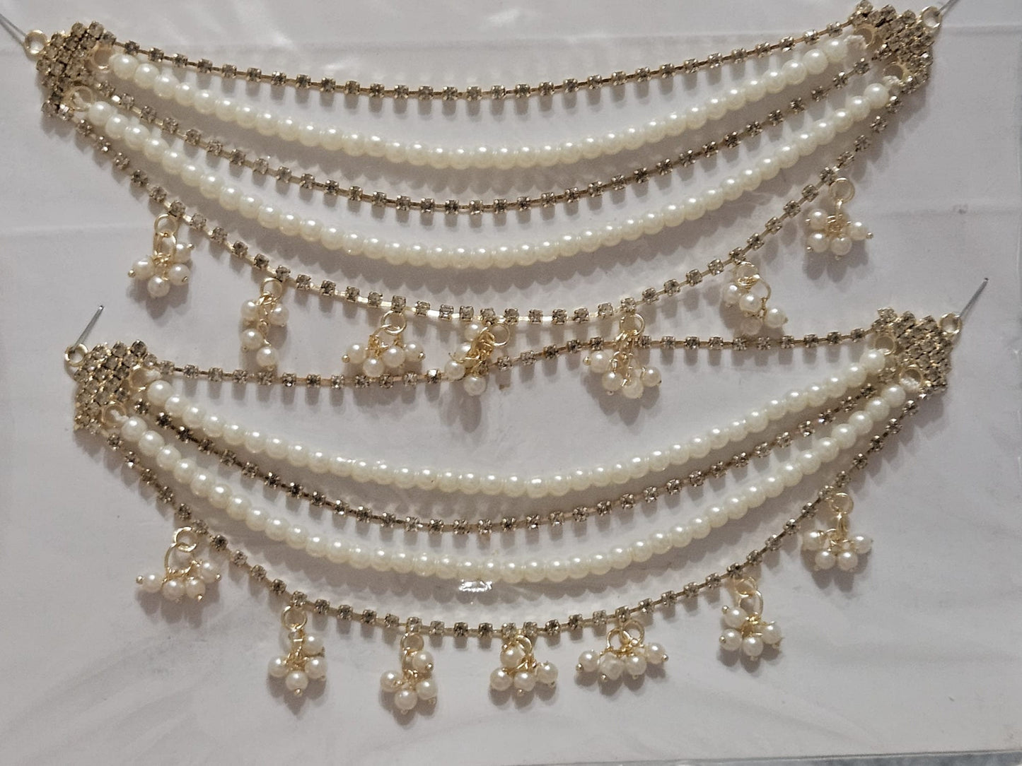 Earrrings Accessories Sahare String with Small Pearls Diamante Jewellery