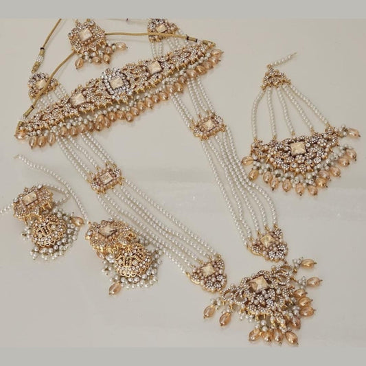 Indian Pakistani Bridal Farshi Champagne Kundan Full Jewellery Sets