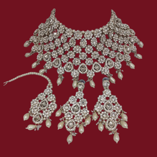 Indian Wedding Jewellery Full Set Rose Gold Plated Set